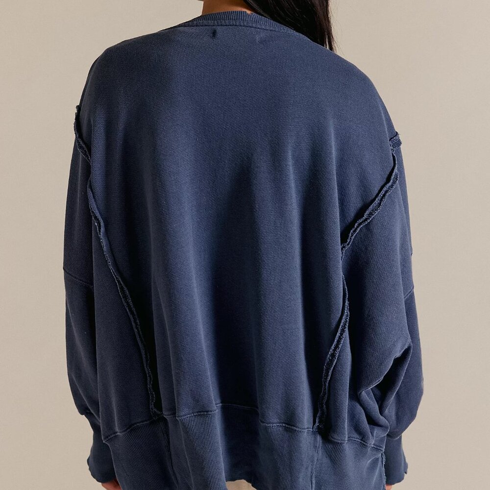 We The Free Camden Navy Oversized NWOT Size XS - Picture 3 of 9